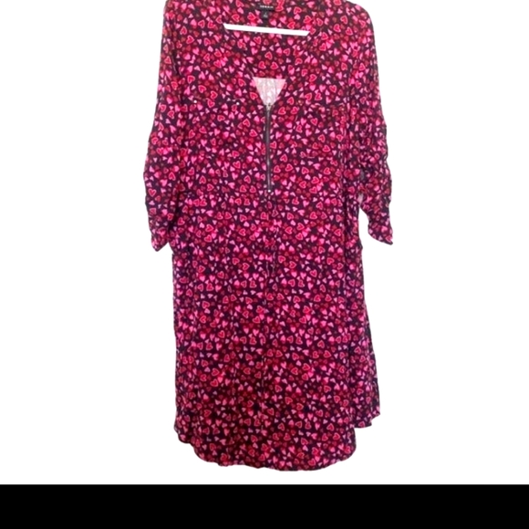 NWOT Torrid Hearts Zip Front Shirt Dress size 4. Super cute!! - Picture 7 of 8